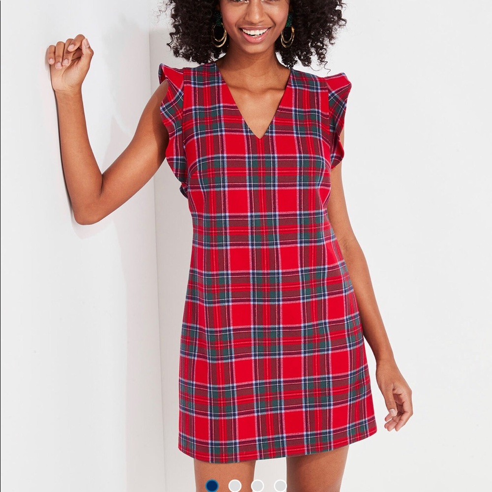Vineyard Vines Nantucket Tartan Flutter Sleeve Shift Dress